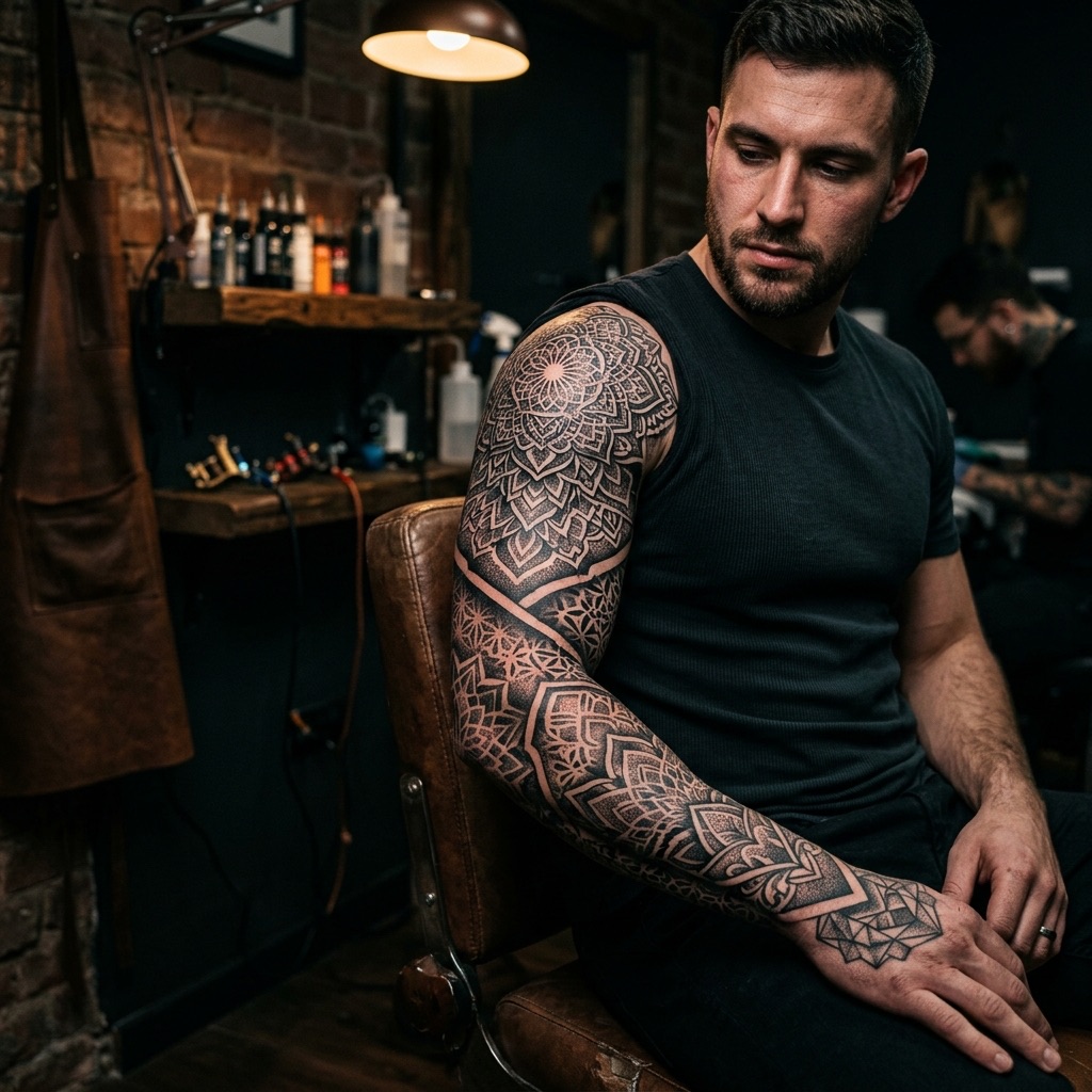 Blackwork Geometric Tattoo